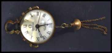An unusual Roman fish eye ball clock keyless wind movement, the white dial with Roman numerals,