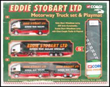 CORGI EDDIE STOBART MOTORWAY TRUCK SET & PLAYMAT