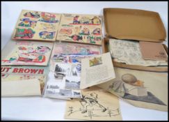 A collection of ephemera dating from the 20th century to include artwork / painting/ sketches both