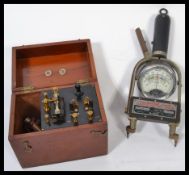 A 19th century mahogany cased Alexander & Fowler of Liverpool electrical meter in original