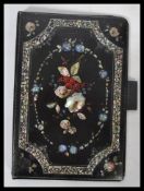 A 19th Century papier mache folio sleeve of rectan