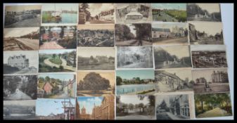 British old postcard lot in box. Over 1400 topographical nationwide views. All vintage.