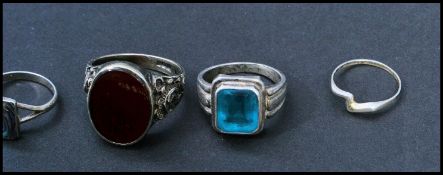 A collection of 7 925 silver rings to include a vi