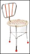 A mid century, circa 1950's chrome and plastic rattan folding apprentice piece chair. The small
