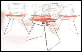 After Harry Bertoia - BE49 chair - An early retro industrial set of four wire formed metal mesh