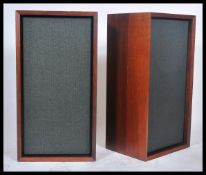 An impressive pair of large 20th century, circa 1970's Goodmans Audiom 18's teak wood floor standing