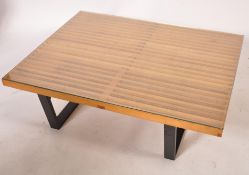 A pair of large 20th century, circa 1985 George Nelson for Vitra benches converted to a slatted