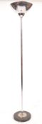A believed 1930's Art Deco chrome uplighter. Raised on terraced plinth with flicker push / pull