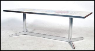 A vintage 20th century 1960's 'Space Age' tile top Belgium coffee table by Adri. The vibrant