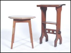 An early 20th century oak Arts and Crafts prayer t