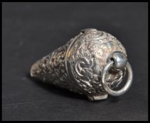 A sterling silver vinaigrette in the form of a  wh