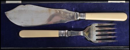 A vintage 20th century Edwardian cased two piece f