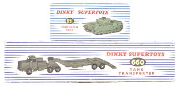 VINTAGE DINKY DIECAST MODEL TANK TRANSPORTER & TANK