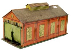 RARE TINPLATE HORNBY 0 GAUGE ENGINE SHED 2A