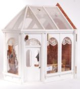 VINTAGE DOLLS HOUSE SUMMER HOUSE / CONSERVATORY WITH ACCESSORIES