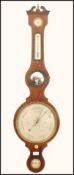 An early 19th Century mahogany and inlaid barometer / thermometer by Giobbio of Trowbridge and
