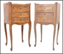 A good pair of 20th century solid oak French bedsi