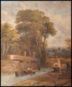 James Webb (c. 1825 - 1895) A 19th century oil on panel painting depicting figures in a punt passing