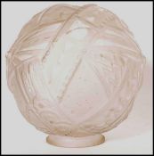 An early 20th century Art Deco Muller Freres Lunéville Globe ceiling light. The moulded frosted