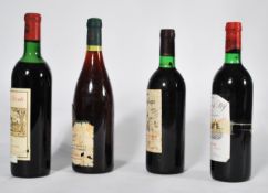 A collection of 4 bottles of French wine to include 2 bottles of vintage French red wine to include;
