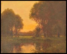 John Noble Barlow (1861-1917) England RWA. A 19th century oil on canvas painting entitled ' After