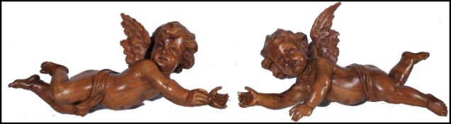 A stunning pair of 19th century carved swiss / bla