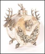 A 19th century Russian silver inkwell and pen stand bearing marks for Josef Sosnkowski, Minsk 1878 (