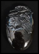 A silver plated vesta case in the form of a bird h