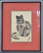 A vintage 20th century Chinese framed and glazed w