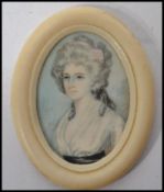 An 18th century portrait miniature painting on ivo