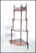 A Victorian Regency mahogany whatnot etargere of w
