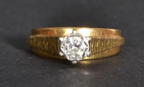 An 18ct gold single stone diamond solitaire ring