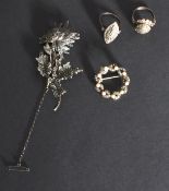 A group of marcasite jewellery to include a flower