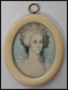 An 18th century portrait miniature painting on ivo