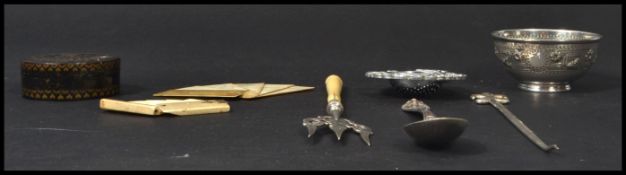 A collection of items to include a 19th century to