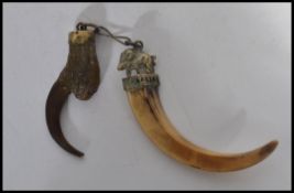 A late 19th early 20th century pendant formed from