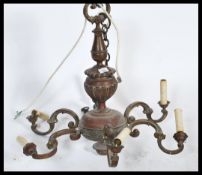 A contemporary 19th century style brass six branch