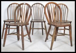 A harlequin set of 19th century Victorian beech an