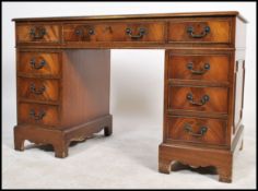 A  Georgian antique style mahogany twin pedestal c