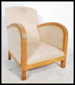 A 1920's French art deco vintage birch bentwood framed club / easy / lounge chair / armchair
