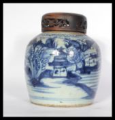 An 18th century Chinese blue and white porcelain g