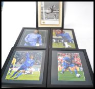 A collection of four framed and glazed signed pictures of ex Chelsea footballers  to include Peter