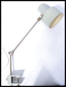 A vintage retro 20th century Eastern European industrial clamp anglepoise lamp. Grey painted