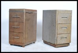 2 mid century Industrial upright pedestal filing c