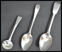 Three Georgian silver hallmarked spoons to include one London 1809 by George Adams , The second