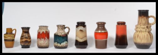 A group of vintage 20th century West German pots and vases to include fat lava etc. (8) Please see