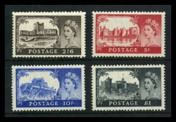 Stamps : Great Britain 1955 Waterlow high values. Mint set of four.