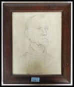 An unusual early 20th century pencil sketch portrait of a Bargee. Notation in pencil to the lower