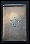 A 19th century silver hallmarked vesta case by John Millward Banks Birmingham 1891. Engraved star