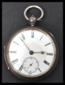 A 19th century silver hallmarked cased pocket watch by William Hammon London 1878. The white